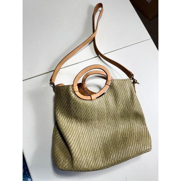 Fossil 75082 Woven Straw Tote Bag with‎ Round Handles and Crossbody Strap - Picture 3 of 14
